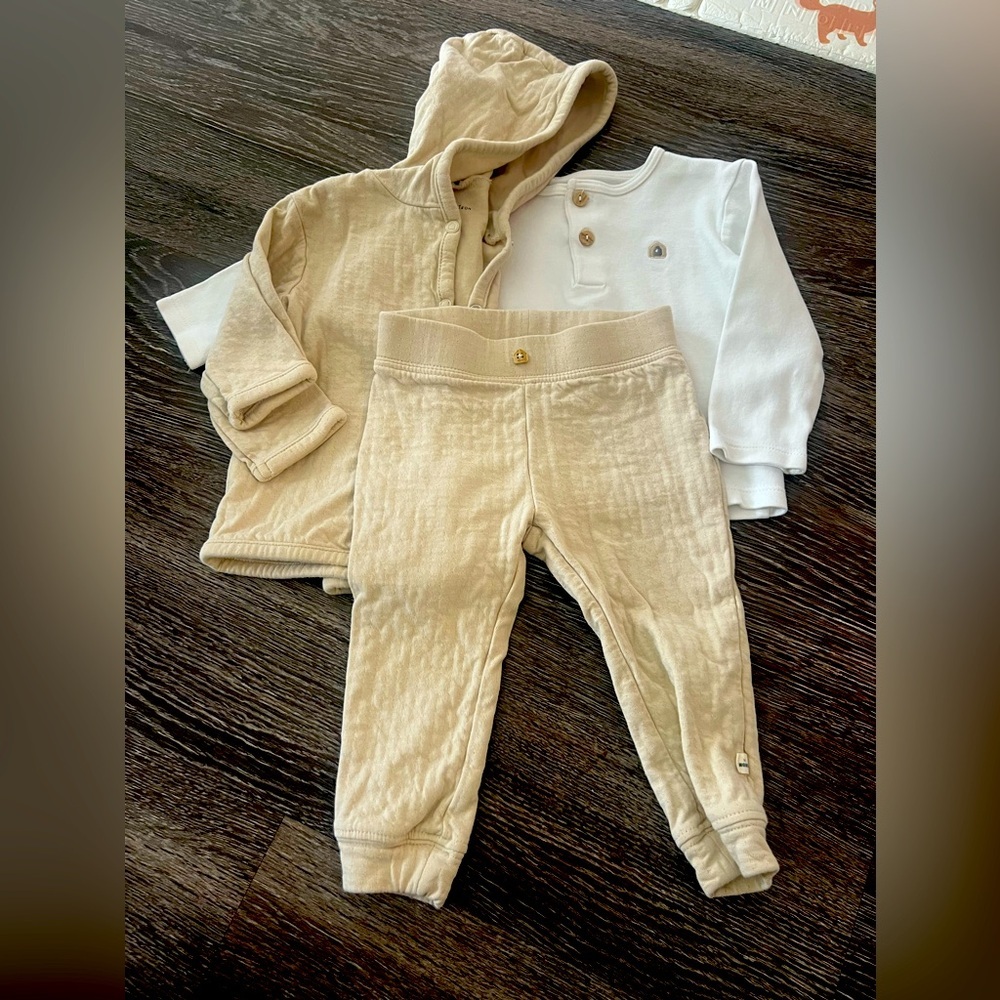 Petite Maison - 3 Piece 100% Cotton Hooded‎ Jacket, Long Sleeve and Pant Set